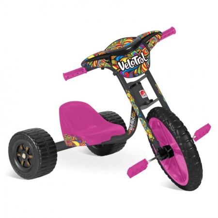 Triciclo Infantil menina Bandeirante Velotrol® (ROSA)