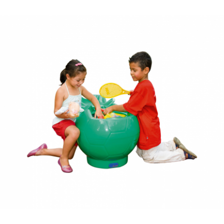 Baú infantil em diversas cores, em formato de bola.